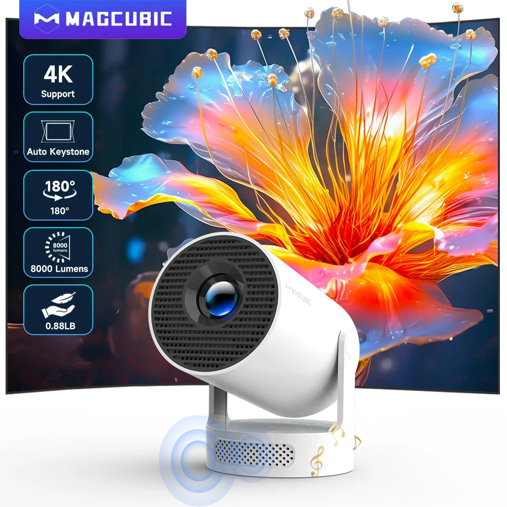 MAGCUBIC HY300 Pro Portable Projector – Android 11, 4K